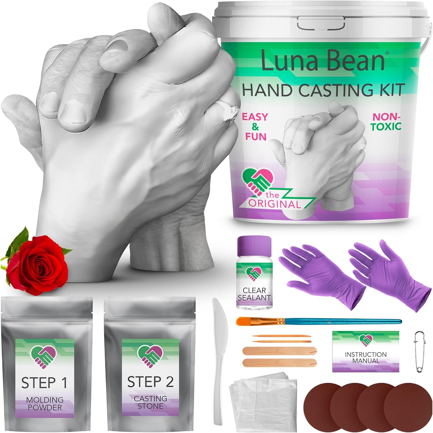 Huge Oversize XL Family Hand Casting Kit – Family Size Hand Molding Kit – Casts 6 Hands Comfortably Adults & Kids, Gifts for Family with Kids - Thanksgiving Gifts
